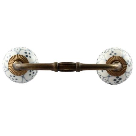 Grey Dotted Ceramic Floral Bridge Handle